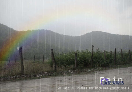20种下雨场景效果PS雨纹理笔刷素材下载-玩吧资源站