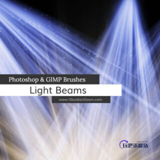 光影照射效果、阳光直射、灯光投影PS光照笔刷素材-玩吧资源站