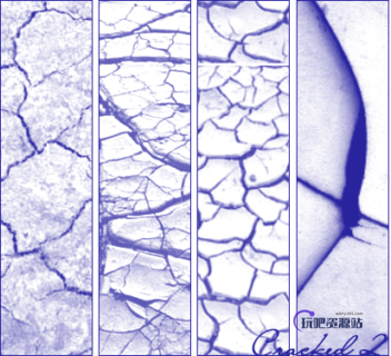 地面干旱、地表龟裂、土地干涸纹理PS笔刷素材下载-玩吧资源站