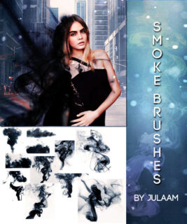 水中扩散的水墨纹理、浓烟烟雾飘渺效果Photoshop笔刷素材下载-玩吧资源站