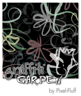 随意涂鸦花纹图案效果PS笔刷素材下载-玩吧资源站