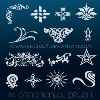 花纹图案、印花图形效果PS装饰性花纹笔刷素材-玩吧资源站