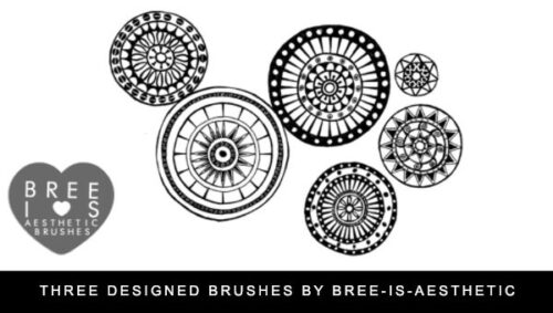 可爱的涂鸦罗盘、童趣罗盘花纹PS笔刷素材下载-玩吧资源站