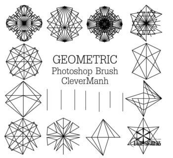 几何线条组合式花纹图案Photoshop笔刷免费下载-玩吧资源站