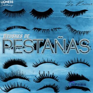 女性的眼睫毛、长睫毛Photoshop化妆笔刷素材-玩吧资源站