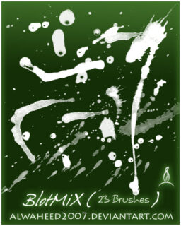 油漆、油墨滴溅痕迹Photoshop笔刷素材下载-玩吧资源站