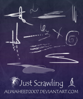 潦草涂鸦痕迹PS另类笔刷素材-玩吧资源站