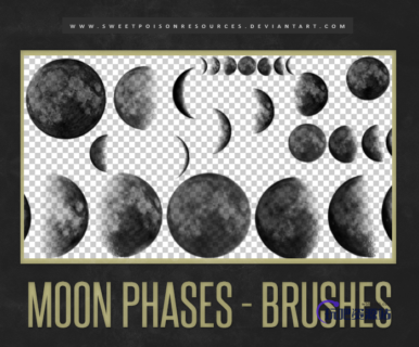 月食、月球、月亮Photoshop笔刷素材下载-玩吧资源站
