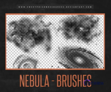 宇宙银河系效果、星云图Photoshop宇宙深空笔刷素材-玩吧资源站