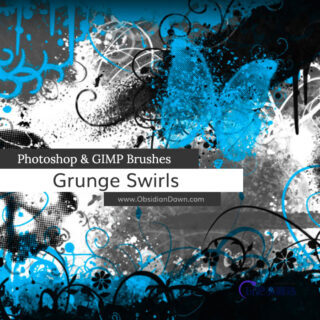 非主流时尚飞溅蝴蝶、喷漆图案PS酷背景笔刷素材-玩吧资源站