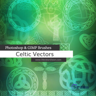 复古式西欧民族花纹印记图腾PS笔刷素材下载-玩吧资源站