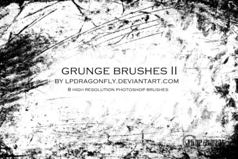 划痕、污渍痕迹效果PS笔刷素材下载-玩吧资源站