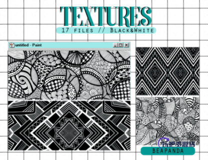 17种复古式黑白纹理效果Photoshop背景填充素材下载(JPG图片素材)-玩吧资源站