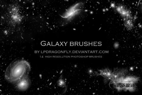 14钟高质量的银河系宇宙深空背景贴图Photoshop素材笔刷下载-玩吧资源站