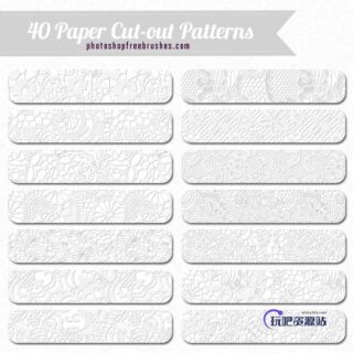 40种批量的蕾丝边式风格的花纹印花图案纹理Photoshop填充图案文件底纹素材 .pat 下载-玩吧资源站