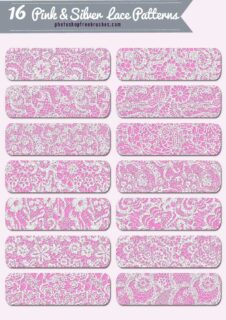 16种漂亮的蕾丝边效果的印花花纹图案Photoshop填充图案文件底纹素材 .pat 下载-玩吧资源站