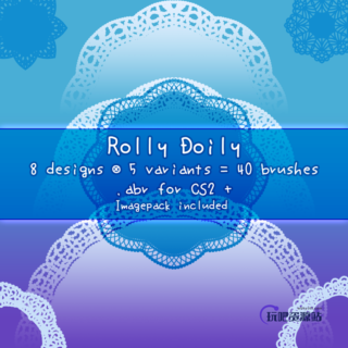 8种漂亮的盘式蕾丝花纹图案Photoshop笔刷素材下载-玩吧资源站