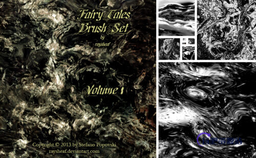 混沌纹理、外星人金属、墓穴岩壁效果等Photoshop纹理笔刷素材下载-玩吧资源站