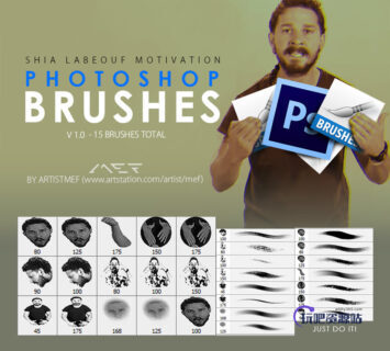 另类奇葩的概念抽象画笔笔触Photoshop绘画笔刷素材 #.2-玩吧资源站