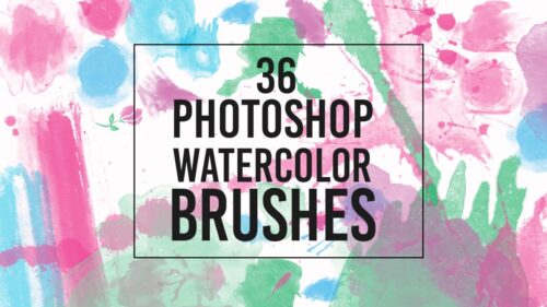 36种缤纷水彩涂抹、滴溅效果Photoshop水分笔刷素材下载-玩吧资源站