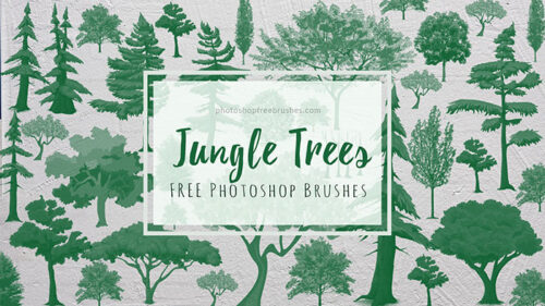 30种高品质的树木、大树造影图案素材PS笔刷文件下载-玩吧资源站