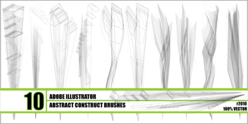 10种抽象构造型Illustrator笔刷素材 – Ai画笔下载-玩吧资源站