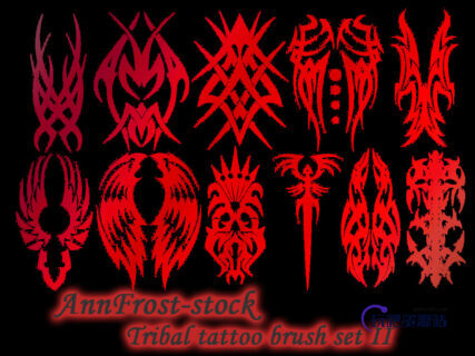 超酷的部落纹身、纹饰图案Photoshop笔刷下载-玩吧资源站