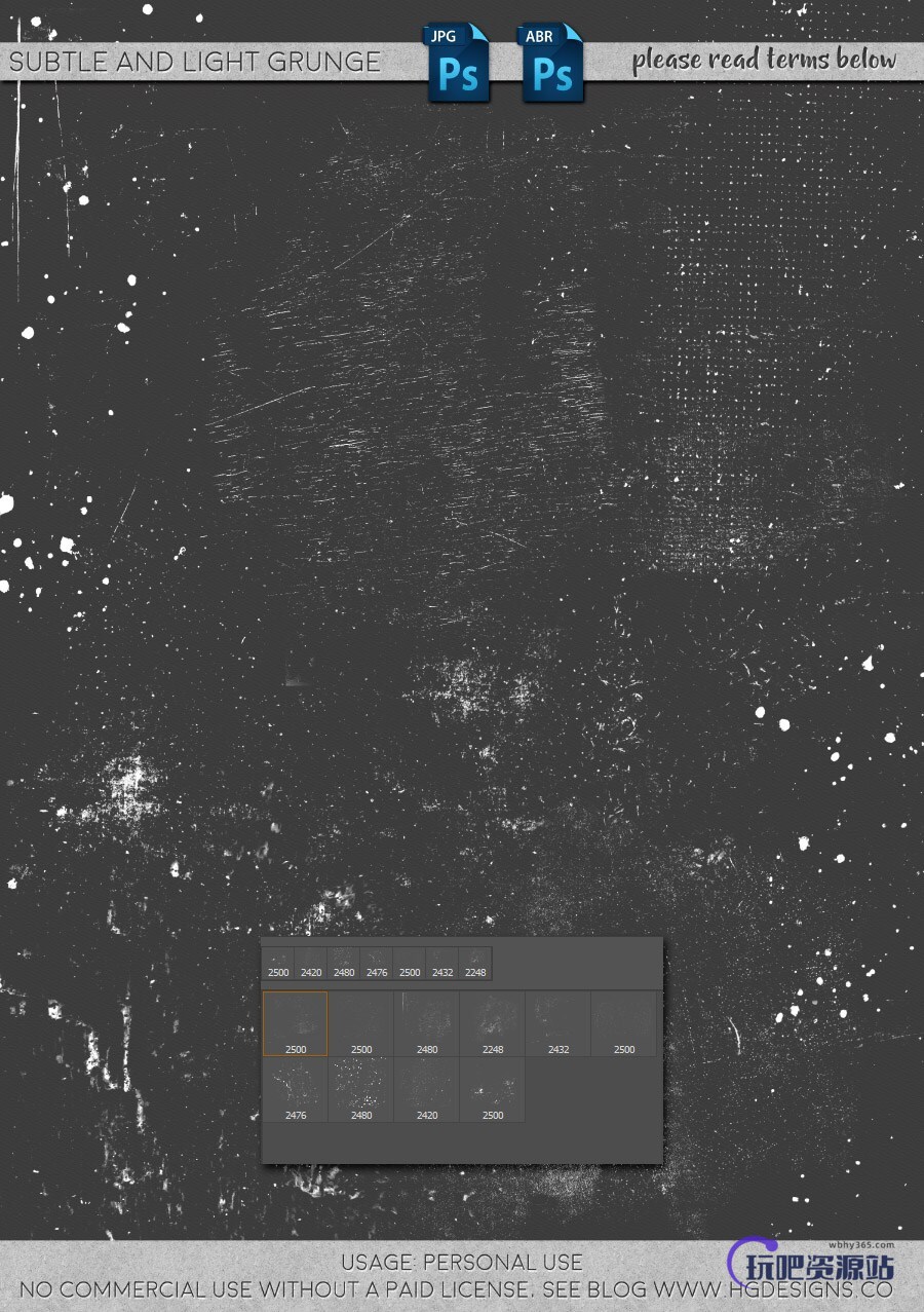 磨损、摩擦纹理、油漆污渍斑点背景Photoshop笔刷素材下载