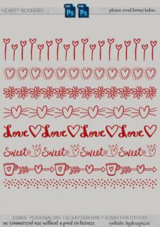 童趣手绘花朵、爱心、杯子、禾苗等图案Photoshop笔刷素材下载-玩吧资源站