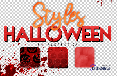 恐怖万圣节背景装扮Photoshop自定义样式风格素材下载 .asl-玩吧资源站