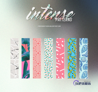 一套小清新Photoshop填充素材pat文件下载-玩吧资源站