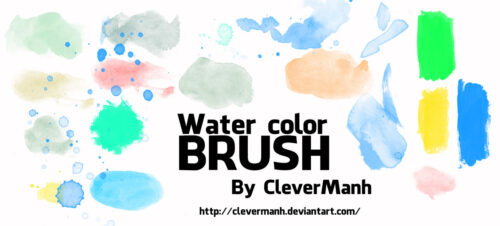 高清水彩风格痕迹纹理PS笔刷素材下载-玩吧资源站