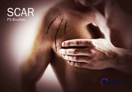 刀疤、疤痕、伤口纹理PS笔刷下载-玩吧资源站