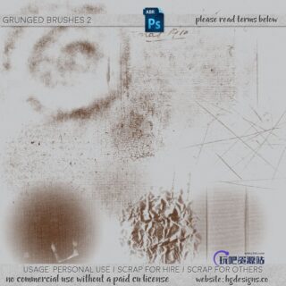 墙面痕迹、墙面磨砂纹理图案PS笔刷下载-玩吧资源站