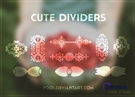 漂亮的手绘经典印花图案PS欧式典雅花纹装饰笔刷-玩吧资源站