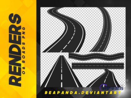 高速公路纹理、铺装路面、柏油路PS笔刷下载（PNG免扣图片素材）-玩吧资源站