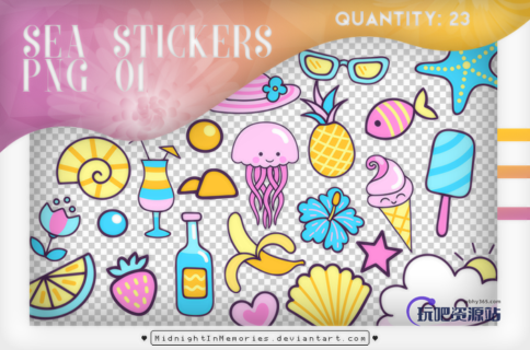 可爱卡通美图饰品装饰之韩国笔刷风格下载（PNG免扣图透明格式）-玩吧资源站