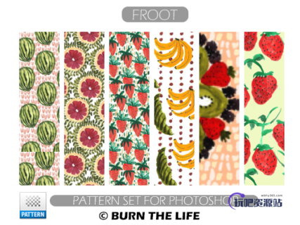 漂亮是七彩水果背景PS填充素材下载-玩吧资源站