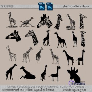 长颈鹿图案PS笔刷下载-玩吧资源站