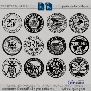 邮戳、印章、图章图案PS笔刷素材-玩吧资源站