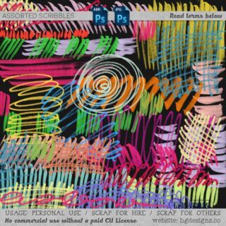 混乱的水彩笔线条涂抹效果Photoshop笔刷下载-玩吧资源站