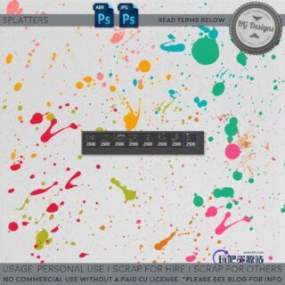 油漆、水墨滴溅纹理效果Photoshop笔刷素材下载-玩吧资源站