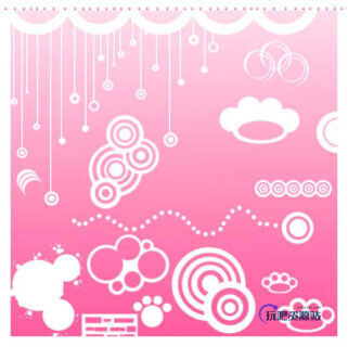 矢量状云朵、非主流同心圆装扮、童趣脚印等可爱PS笔刷素材-玩吧资源站