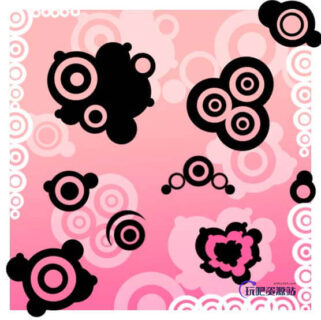 时尚非主流同心圆装扮素材PS笔刷下载-玩吧资源站