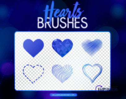 可爱的形心、爱心图案PS情人节爱心装饰笔刷-玩吧资源站