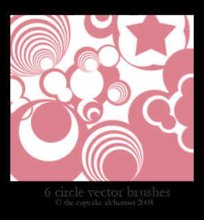 时尚同心圆、星星图案等PS非主流装饰笔刷-玩吧资源站