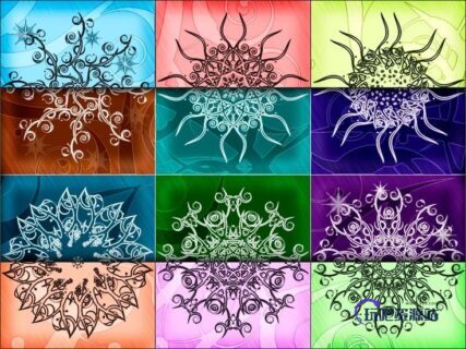 奇艺花纹图案PS笔刷素材-玩吧资源站