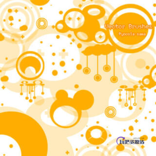 非主流时尚同心圆装饰图案PS笔刷素材下载-玩吧资源站