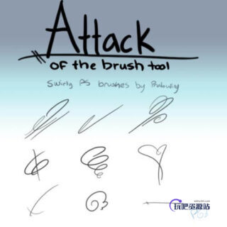 Photoshop画笔工具素材PS笔刷下载-玩吧资源站