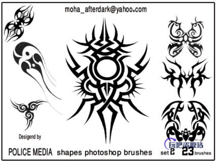 神秘宗教仪式类纹饰、刺青图案Photoshop纹身笔刷-玩吧资源站